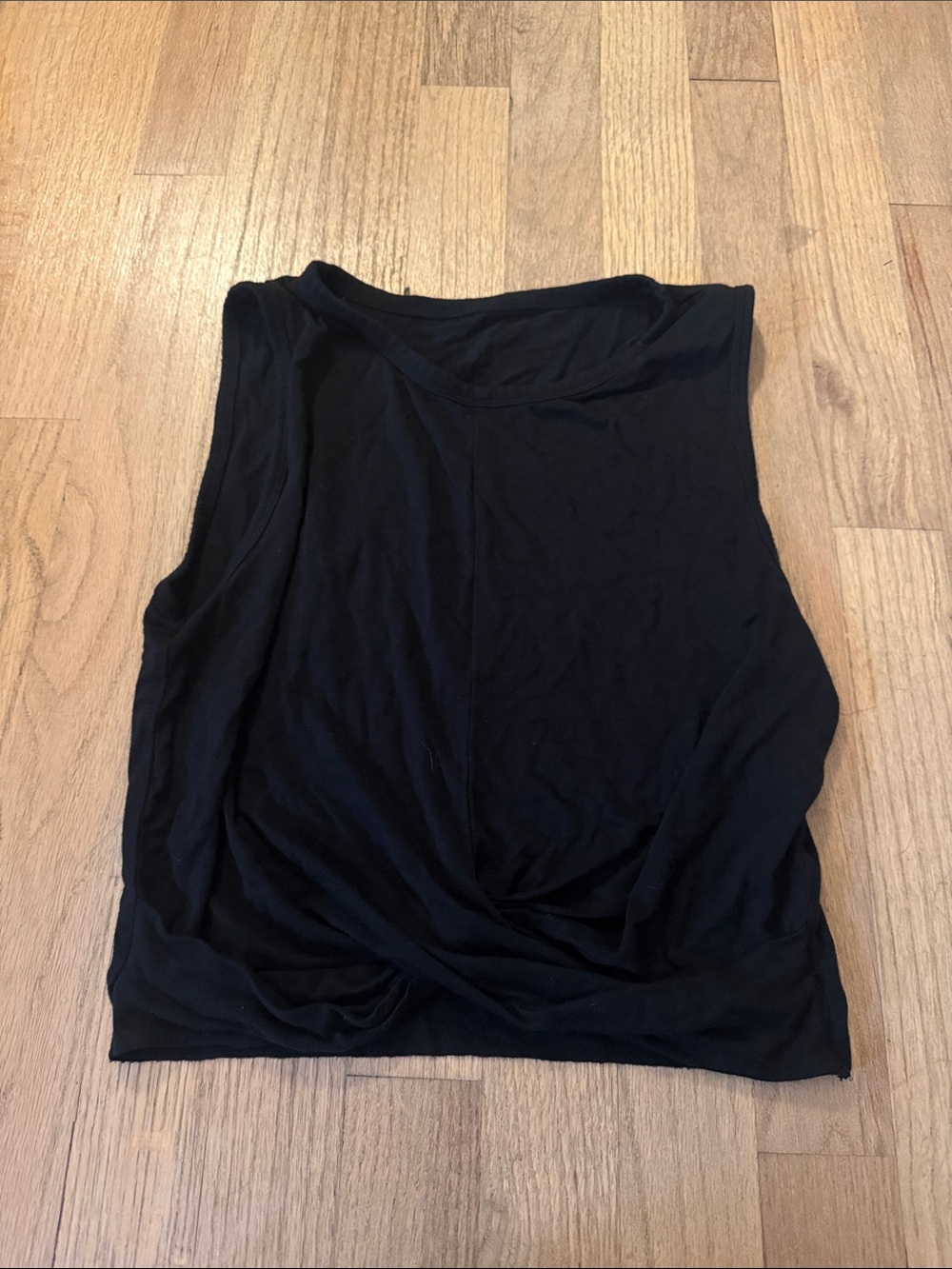 Alo Yoga Black Women's Sleeveless Twist-Front Tank Top